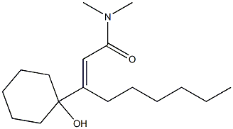 (E)-N,N-Dimethyl-3-(1-hydroxycyclohexyl)-2-nonenamide Struktur