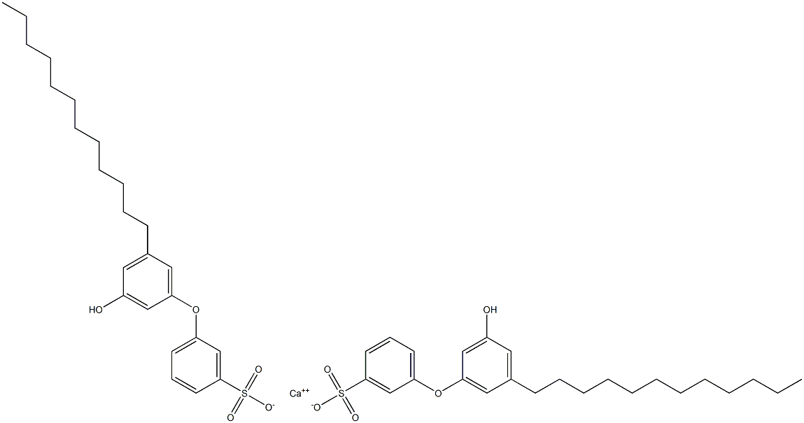 Bis(3'-hydroxy-5'-dodecyl[oxybisbenzene]-3-sulfonic acid)calcium salt Struktur