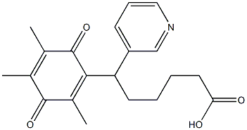 6-(2,4,5-Trimethyl-3,6-dioxo-1,4-cyclohexadienyl)-6-(3-pyridinyl)hexanoic acid Struktur