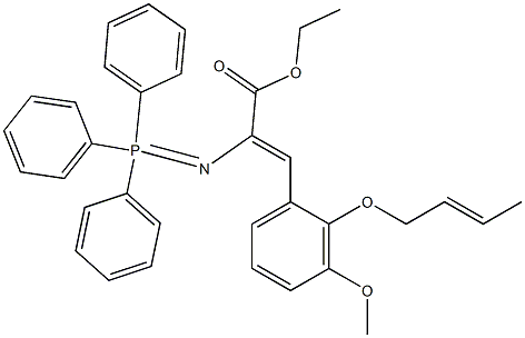 (Z)-2-[(Triphenylphosphoranylidene)amino]-3-[3-methoxy-2-[[(E)-2-butenyl]oxy]phenyl]acrylic acid ethyl ester Struktur