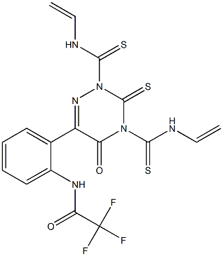 2,3-Dihydro-2,4-bis(ethenylthiocarbamoyl)-3-thioxo-6-[2-[(trifluoroacetyl)amino]phenyl]-1,2,4-triazin-5(4H)-one Struktur