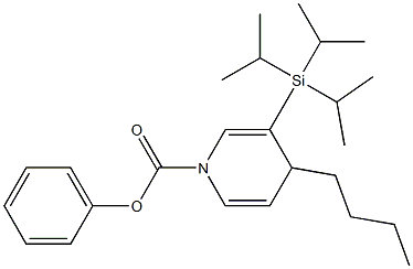 1,4-Dihydro-4-butyl-3-(triisopropylsilyl)pyridine-1-carboxylic acid phenyl ester Struktur