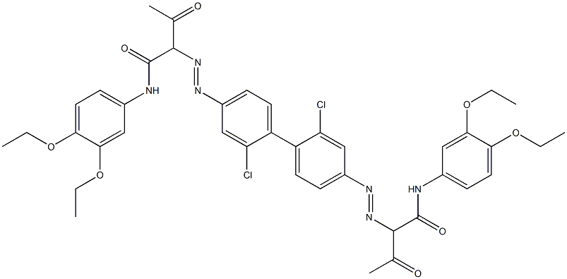 4,4'-Bis[[1-(3,4-diethoxyphenylamino)-1,3-dioxobutan-2-yl]azo]-2,2'-dichloro-1,1'-biphenyl Struktur