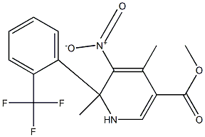 2-[2-(Trifluoromethyl)phenyl]-2,4-dimethyl-3-nitro-1,2-dihydropyridine-5-carboxylic acid methyl ester Struktur