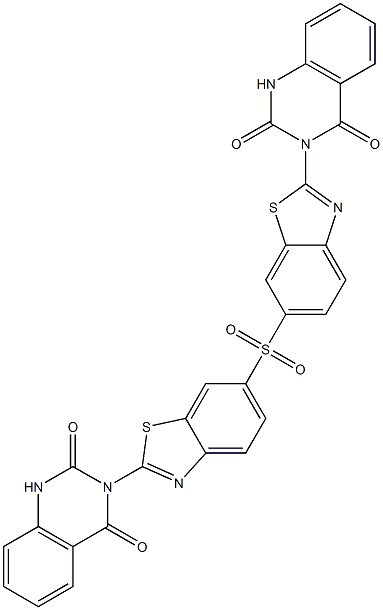 3,3'-[Sulfonylbis(benzothiazole-6,2-diyl)]bis[quinazoline-2,4(1H,3H)-dione] Struktur