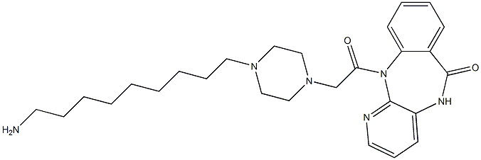 5,11-Dihydro-11-[[4-(9-aminononyl)-1-piperazinyl]acetyl]-6H-pyrido[2,3-b][1,4]benzodiazepin-6-one Struktur