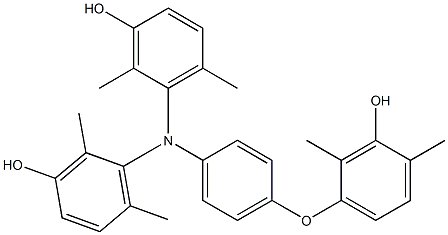 N,N-Bis(3-hydroxy-2,6-dimethylphenyl)-4-(3-hydroxy-2,4-dimethylphenoxy)benzenamine Struktur