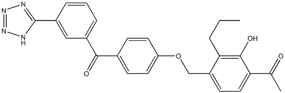 4-(4-Acetyl-3-hydroxy-2-propylbenzyloxy)-3'-(1H-tetrazol-5-yl)benzophenone Struktur