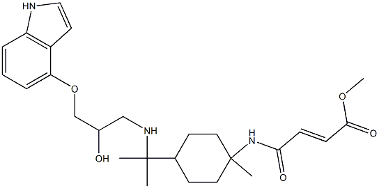 4-[2-Hydroxy-3-[[1-[[(2E)-1,4-dioxo-4-methoxy-2-butenyl]amino]-p-menthan-8-yl]amino]propoxy]-1H-indole Struktur