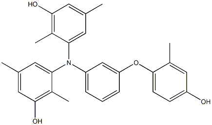 N,N-Bis(3-hydroxy-2,5-dimethylphenyl)-3-(4-hydroxy-2-methylphenoxy)benzenamine Struktur