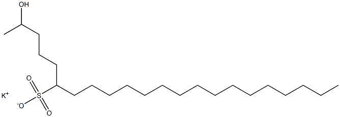 2-Hydroxydocosane-6-sulfonic acid potassium salt Struktur