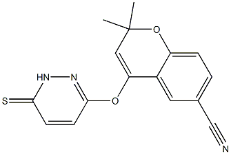 2,2-Dimethyl-4-[(1,6-dihydro-6-thioxopyridazin)-3-yloxy]-2H-1-benzopyran-6-carbonitrile Struktur