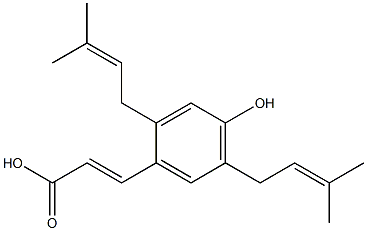 (E)-3-[4-Hydroxy-2,5-bis(3-methyl-2-butenyl)phenyl]acrylic acid Struktur