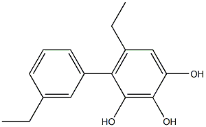 5-Ethyl-4-(3-ethylphenyl)benzene-1,2,3-triol Struktur