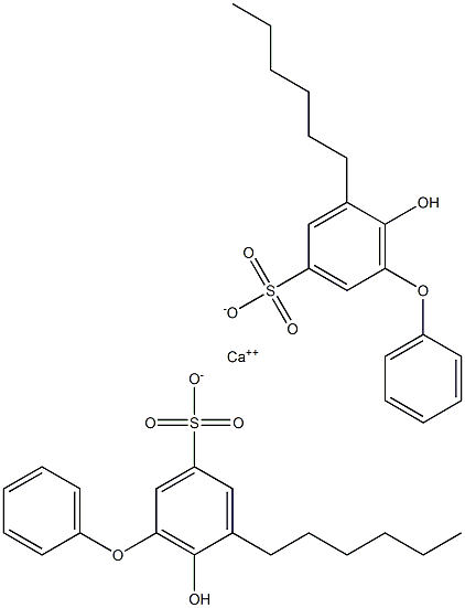 Bis(6-hydroxy-5-hexyl[oxybisbenzene]-3-sulfonic acid)calcium salt Struktur