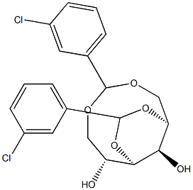 1-O,6-O:2-O,4-O-Bis(3-chlorobenzylidene)-D-glucitol Struktur