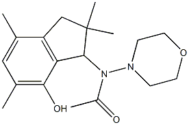 2,3-Dihydro-3-[morpholinoacetylamino]-2,2,5,7-tetramethyl-1H-inden-4-ol Struktur