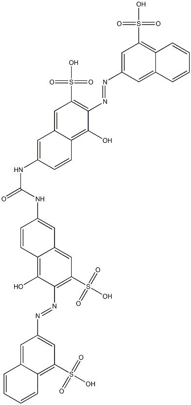 7,7'-(Carbonyldiimino)bis[4-hydroxy-3-[(4-sulfo-2-naphthalenyl)azo]-2-naphthalenesulfonic acid] Struktur