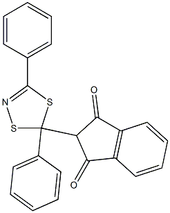 2-(3,5-Diphenyl-1,4,2-dithiazol-5-yl)indane-1,3-dione Struktur