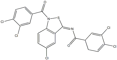 5-Chloro-1-(3,4-dichlorobenzoyl)-3(1H)-(3,4-dichlorobenzoyl)imino-2,1-benzisothiazole Struktur