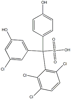 (3-Chloro-5-hydroxyphenyl)(2,3,6-trichlorophenyl)(4-hydroxyphenyl)methanesulfonic acid Struktur