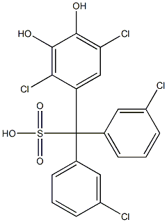 (2,5-Dichloro-3,4-dihydroxyphenyl)bis(3-chlorophenyl)methanesulfonic acid Struktur