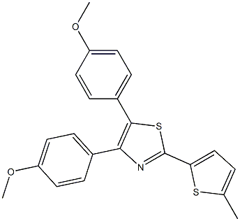 4,5-Bis(4-methoxyphenyl)-2-(5-methyl-2-thienyl)thiazole Struktur