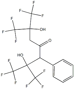 2,6-Bis(trifluoromethyl)-2,6-dihydroxy-1,1,1,7,7,7-hexafluoro-3-phenyl-4-heptanone Struktur