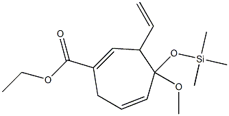 4-Methoxy-4-(trimethylsilyloxy)-3-ethenyl-1,5-cycloheptadiene-1-carboxylic acid ethyl ester Struktur