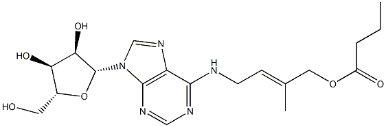 N-[(E)-3-Methyl-4-butanoyloxy-2-butenyl]adenosine Struktur