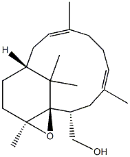 (1R,2R,11R,14S,4E,8E)-1,14-Epoxy-4,8,14,15,15-pentamethylbicyclo[9.3.1]pentadeca-4,8-diene-2-methanol Struktur