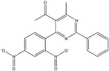 5-Acetyl-6-methyl-2-phenyl-4-(2,4-dinitrophenyl)pyrimidine Struktur