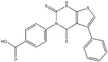 4-[(1,2,3,4-Tetrahydro-5-phenyl-4-oxo-2-thioxothieno[2,3-d]pyrimidin)-3-yl]benzoic acid Struktur