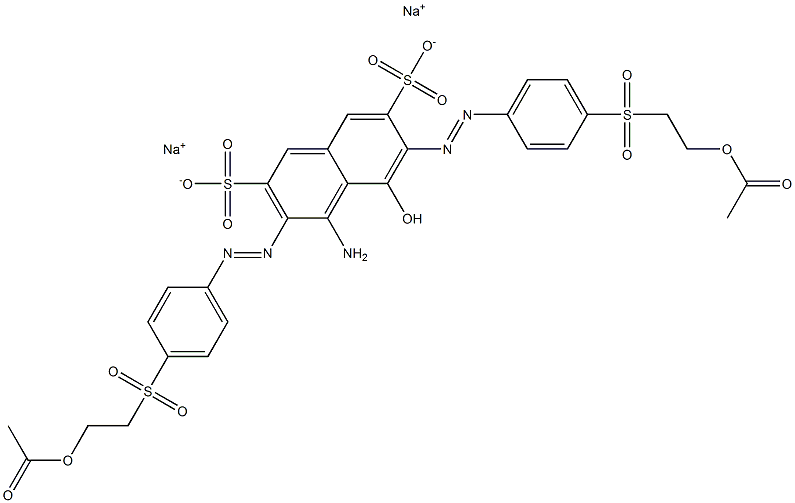 3,6-Bis[p-(2-acetoxyethylsulfonyl)phenylazo]-4-amino-5-hydroxy-2,7-naphthalenedisulfonic acid disodium salt Struktur