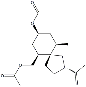 (2R,5S,6S,8S,10R)-8-Acetyloxy-10-methyl-2-(1-methylethenyl)spiro[4.5]decane-6-methanol acetate Struktur