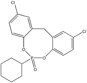 2,10-Dichloro-6-cyclohexyl-12H-dibenzo[d,g][1,3,2]dioxaphosphocin 6-oxide Struktur