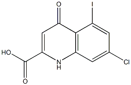 7-Chloro-5-iodo-1,4-dihydro-4-oxoquinoline-2-carboxylic acid Struktur