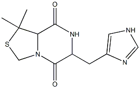 1,1-Dimethyl-6-[(1H-imidazol-4-yl)methyl]-1,6,7,8a-tetrahydrothiazolo[3,4-a]pyrazine-5,8-dione Struktur