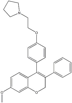 1-[2-[4-(7-Methoxy-3-phenyl-2H-1-benzopyran-4-yl)phenoxy]ethyl]pyrrolidine Struktur