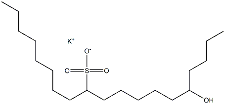 15-Hydroxynonadecane-9-sulfonic acid potassium salt Struktur