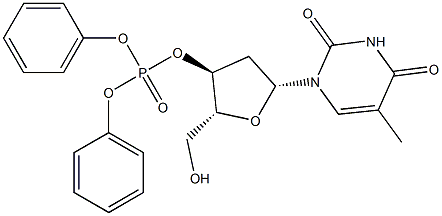 Thymidine 3'-(phosphoric acid diphenyl) ester Struktur