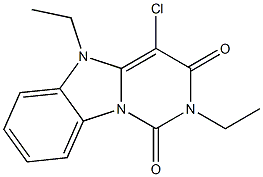 2,5-Diethyl-4-chloropyrimido[1,6-a]benzimidazole-1,3(2H,5H)-dione Struktur