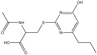 3-[(4-Hydroxy-6-propylpyrimidin-2-yl)thio]-2-(acetylamino)propionic acid Struktur