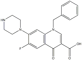 1-Benzyl-1,4-dihydro-4-oxo-6-fluoro-7-piperazinoquinoline-3-carboxylic acid Struktur