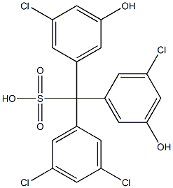 (3,5-Dichlorophenyl)bis(3-chloro-5-hydroxyphenyl)methanesulfonic acid Struktur