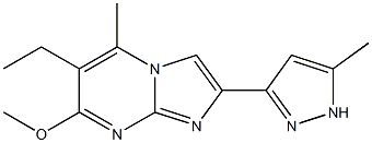 6-Ethyl-7-methoxy-5-methyl-2-(5-methyl-1H-pyrazol-3-yl)imidazo[1,2-a]pyrimidine Struktur