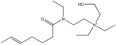 2-[N-Ethyl-N-(5-heptenoyl)amino]-N,N-diethyl-N-(2-hydroxyethyl)ethanaminium Struktur