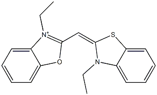 3-Ethyl-2-[[3-ethylbenzothiazol-2(3H)-ylidene]methyl]benzoxazol-3-ium Struktur