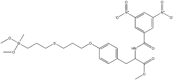 N-[1-Methoxycarbonyl-2-[4-[[3-[[3-(methyldimethoxysilyl)propyl]thio]propyl]oxy]phenyl]ethyl]-3,5-dinitrobenzamide Struktur