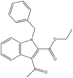 3-Acetyl-1-benzyl-1H-indole-2-carboxylic acid ethyl ester Struktur